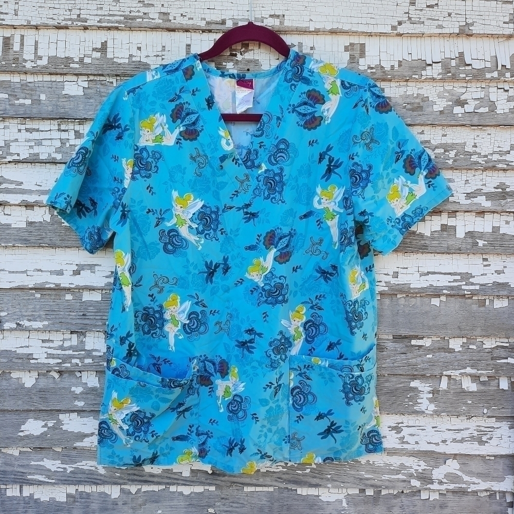 🌟 Disney tinker bell scrub top. The wonderful world of Disney size medium